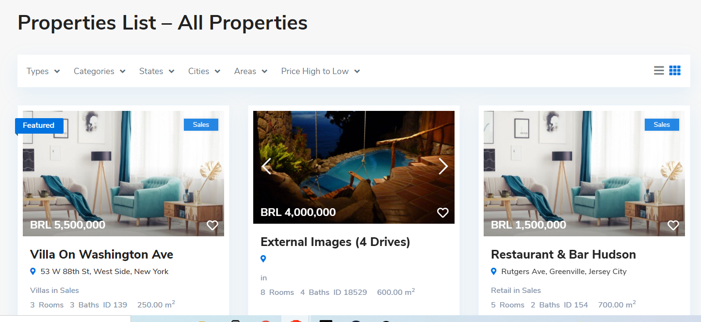The 'Unit type' 1 with External Images on the WP Residence theme The 'Unit type' 1 with External Images on the WP Residence theme