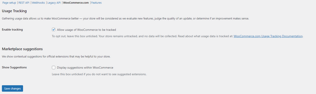 WooCommerce settings page showing how to disable experimental tracking to fix WooCommerce Experimental Tracking Issue.