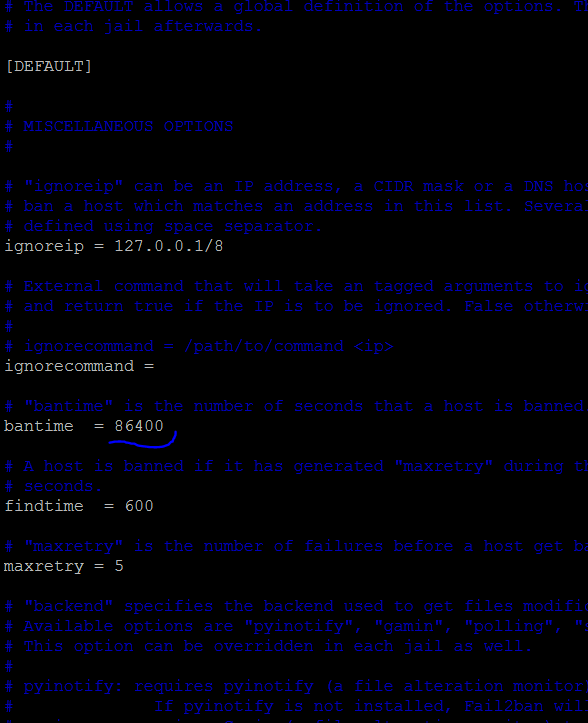 configuring fail2ban
