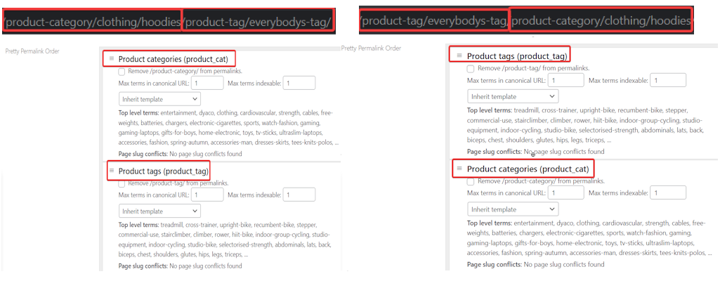 Displaying back-end options to switch order of permalinks - Super Speedy Filters by Super Speedy Plugins